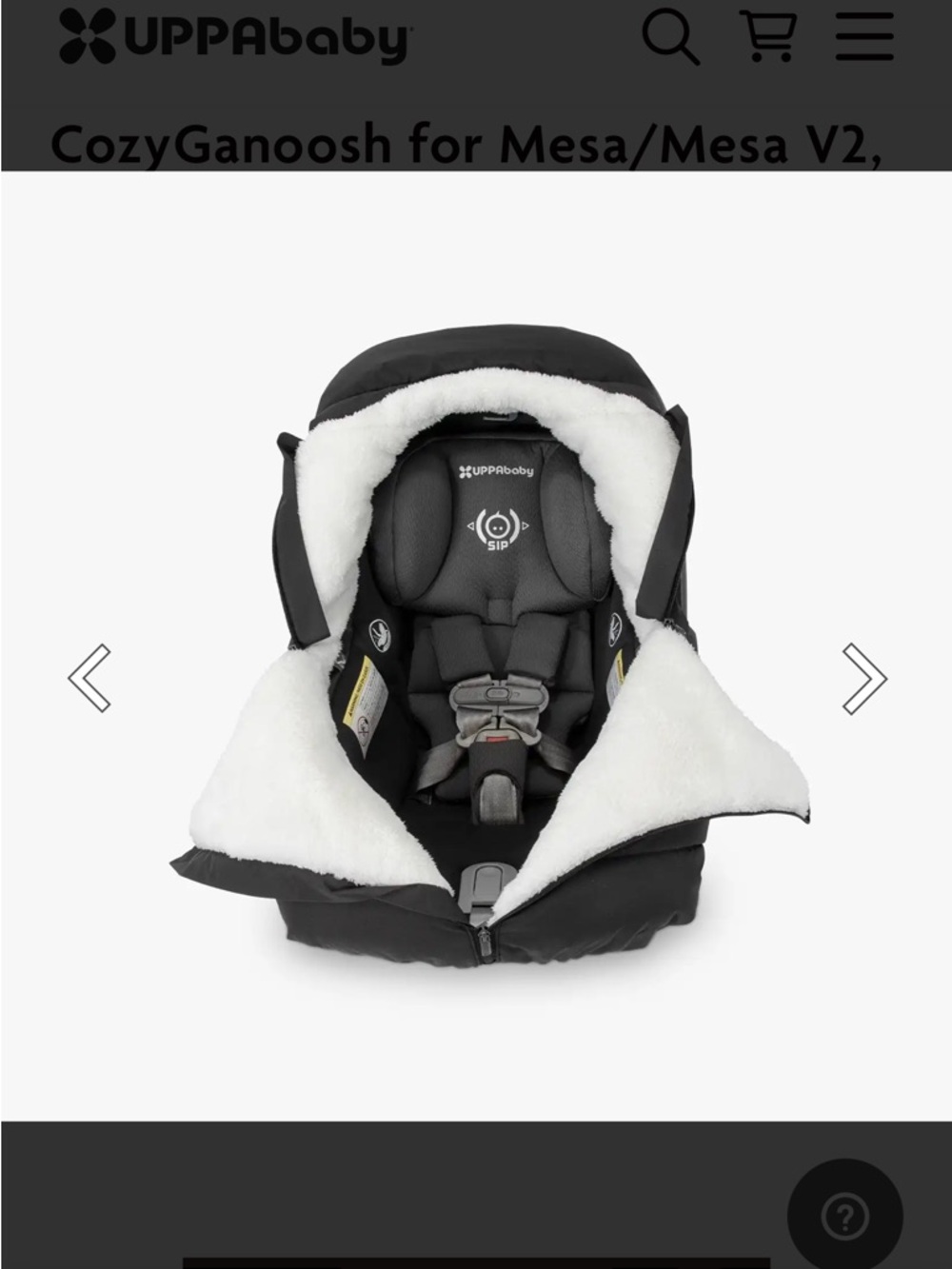 UPPAbaby CozyGanoosh Infant Car Seat Cover - charcoal Melange - Picture 2 of 7